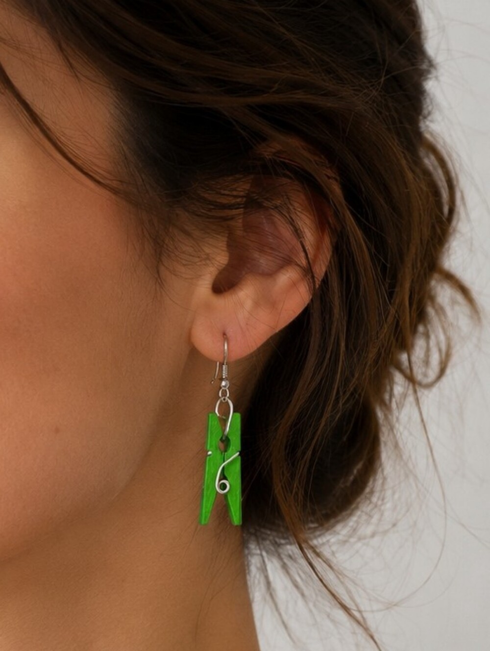 Handcrafted Miniature Clothespin Novelty Earrings